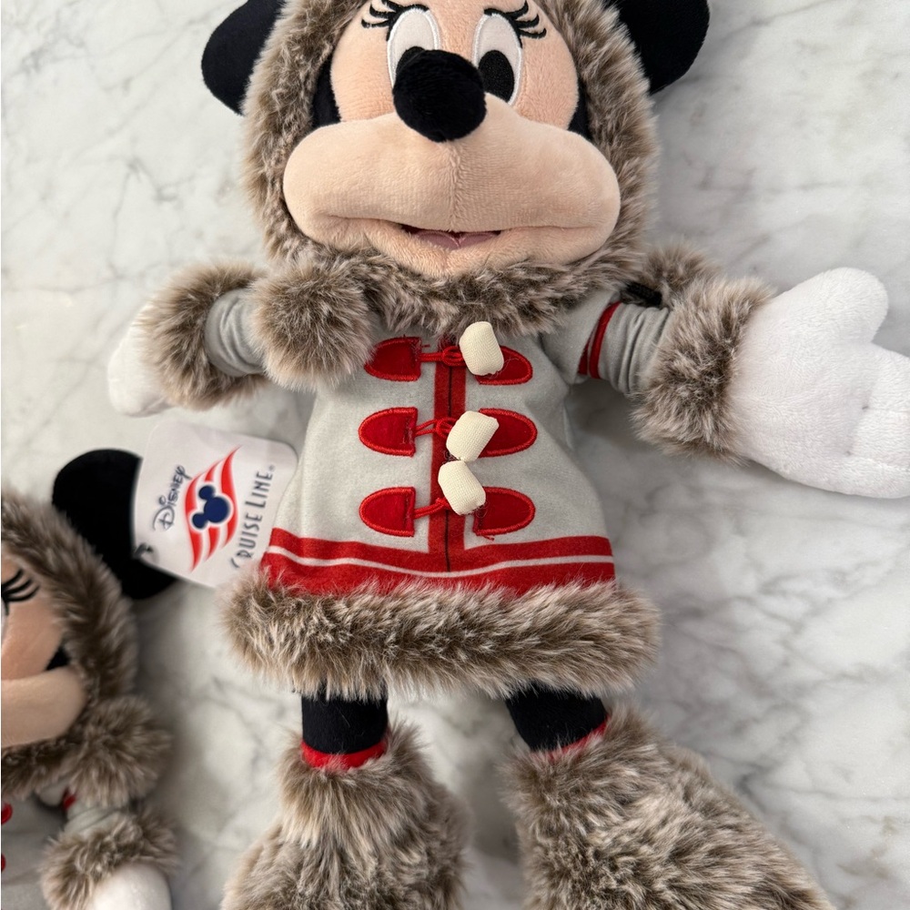 Disney Minnie Mouse Plush in Gray and Red Winter Outfit